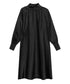 Glossy Gathered High Neck Dress